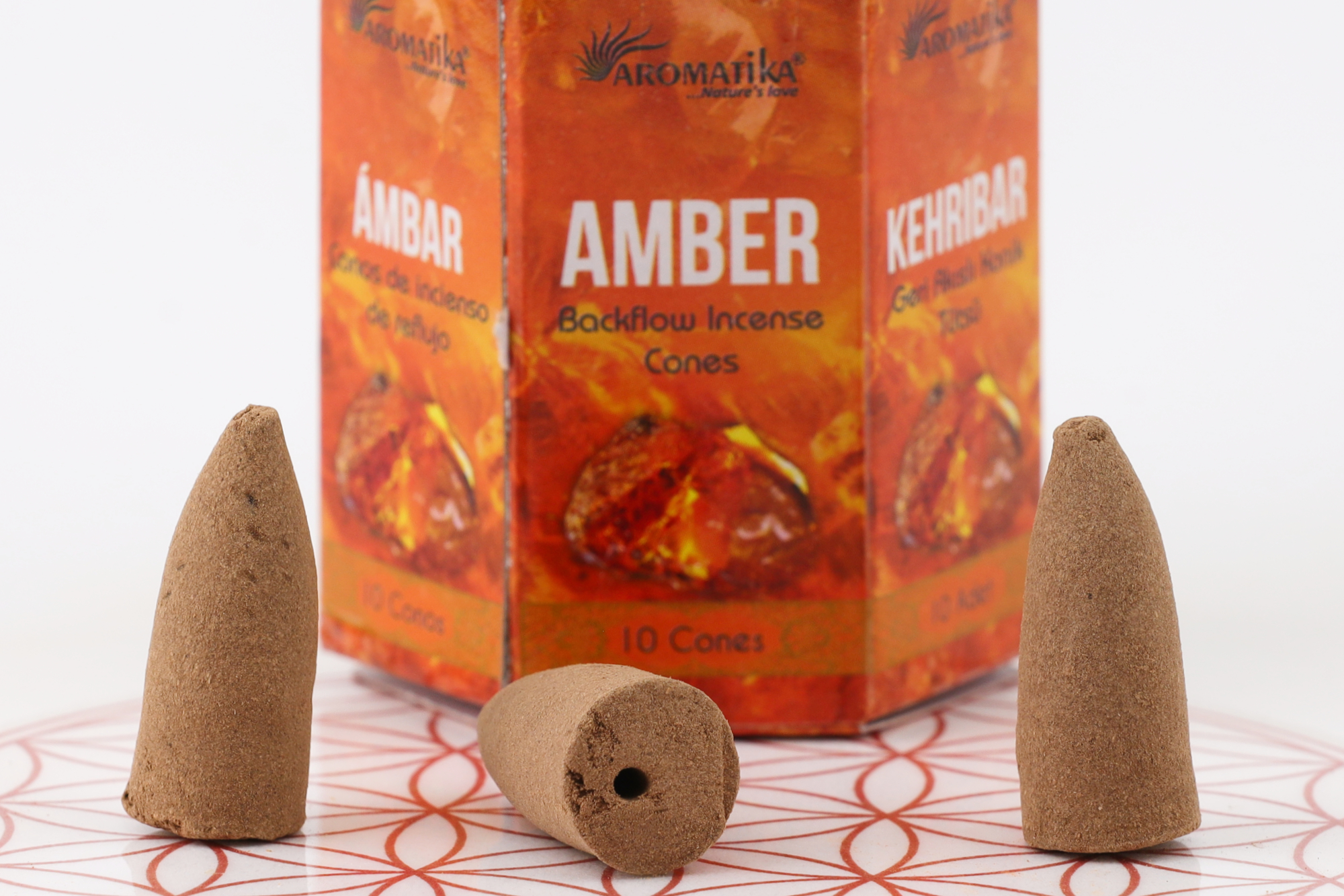 Indische Rückfluss Räucherkegel Masala - Amber
