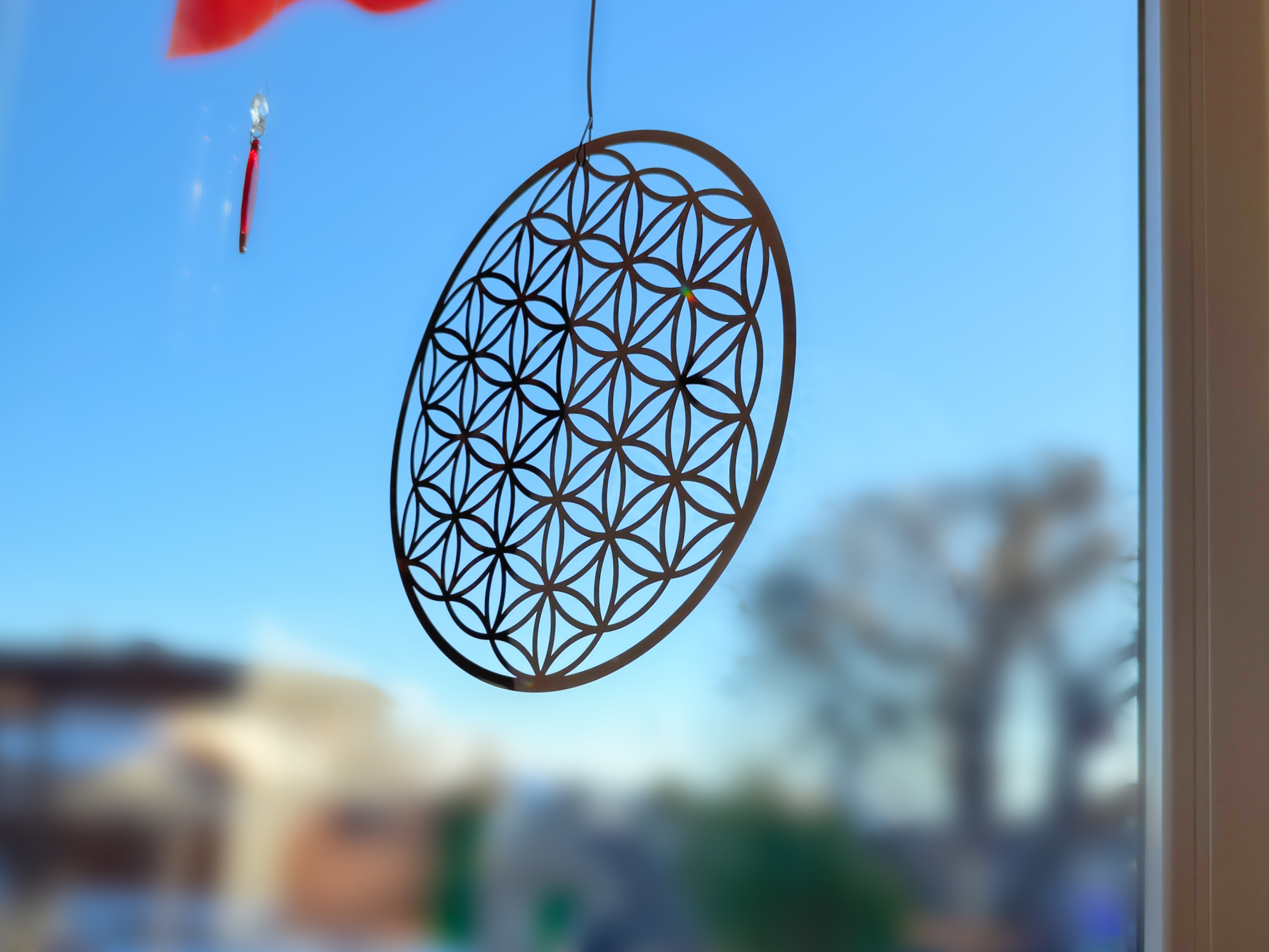 Blume des Lebens – Edelstahl Wandschmuck für Harmonie & Schutz
