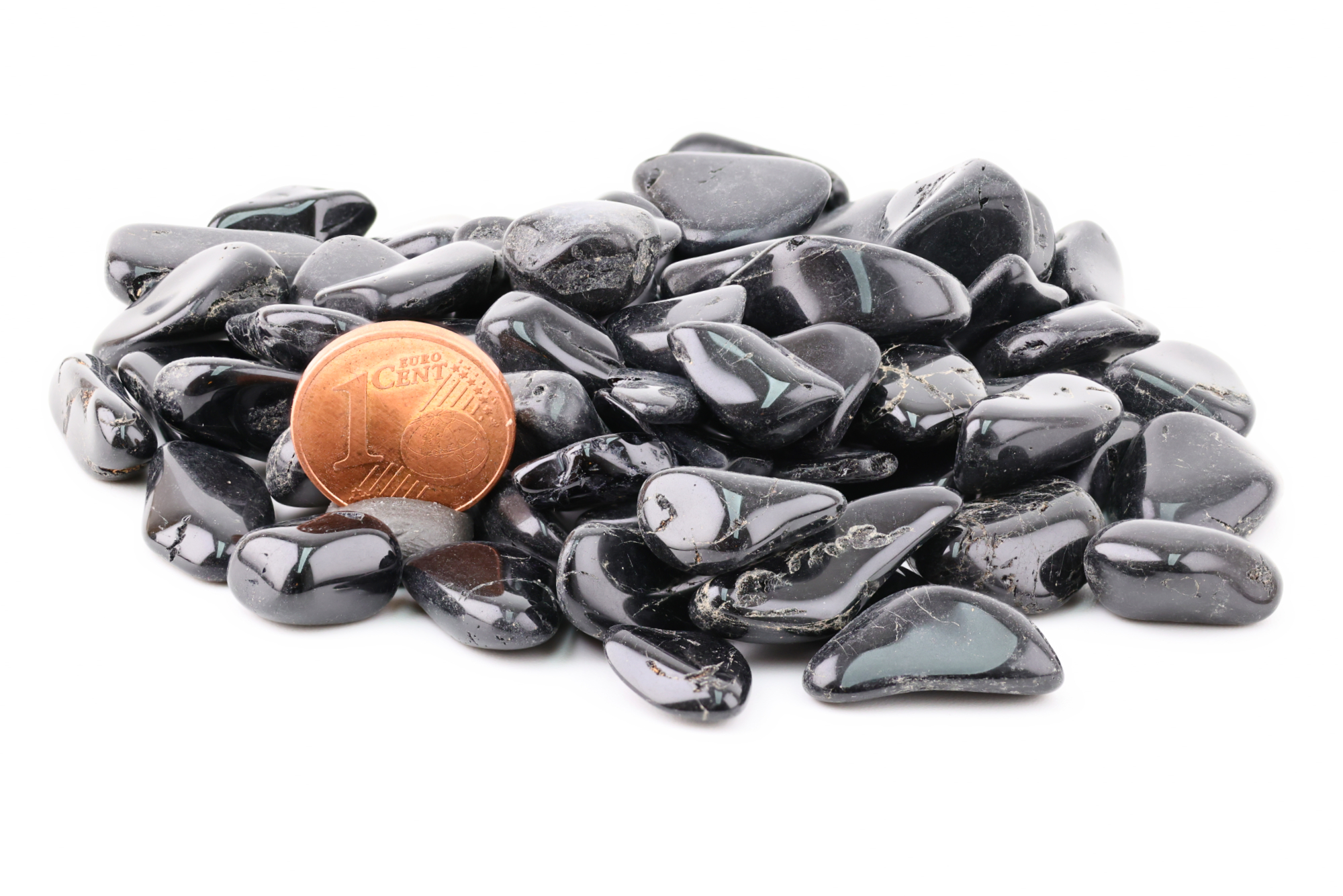 Schwarzer Turmalin Mini Trommelsteine
