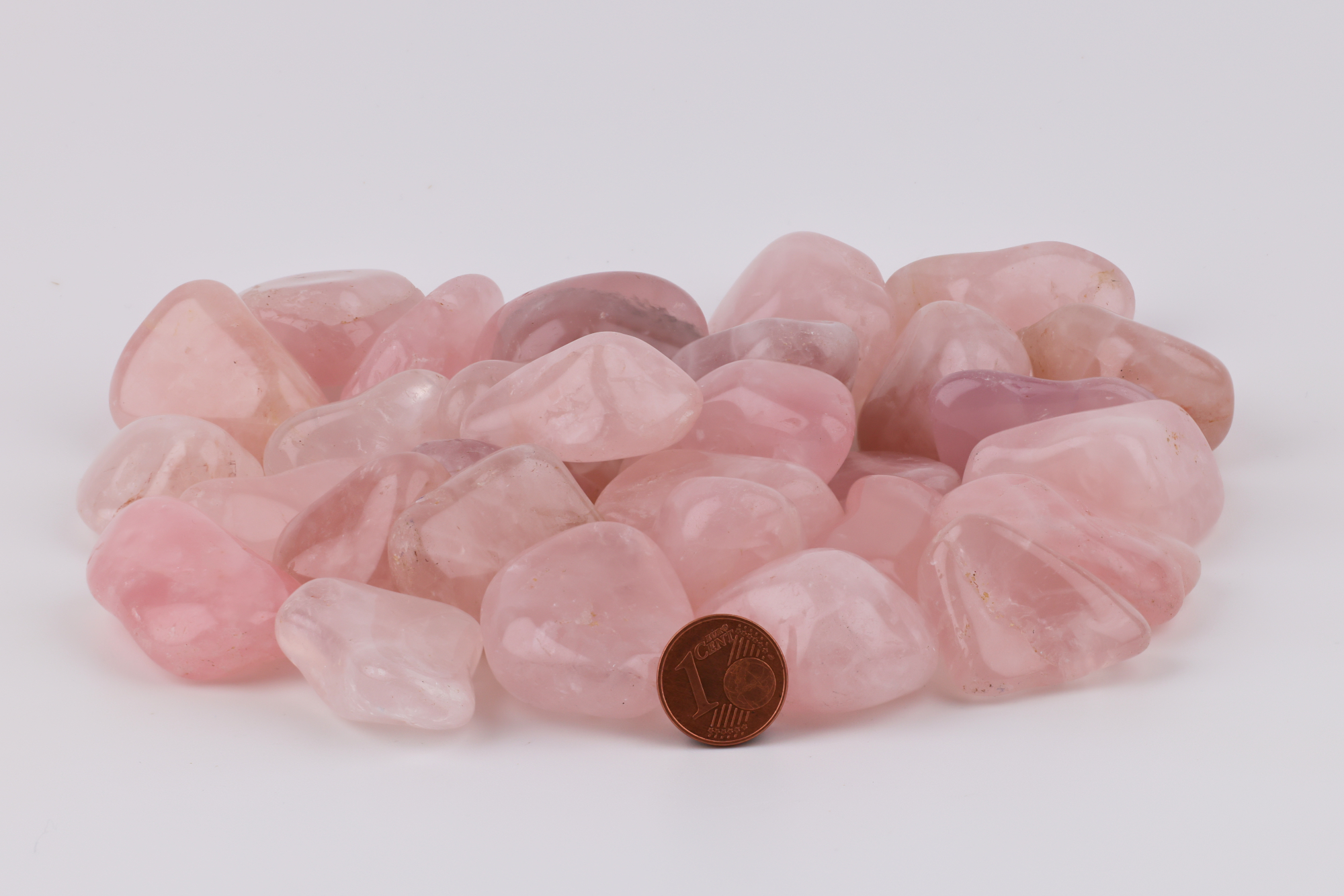 500g Rosenquarz Trommelstein / Handschmeichler A-Qualität