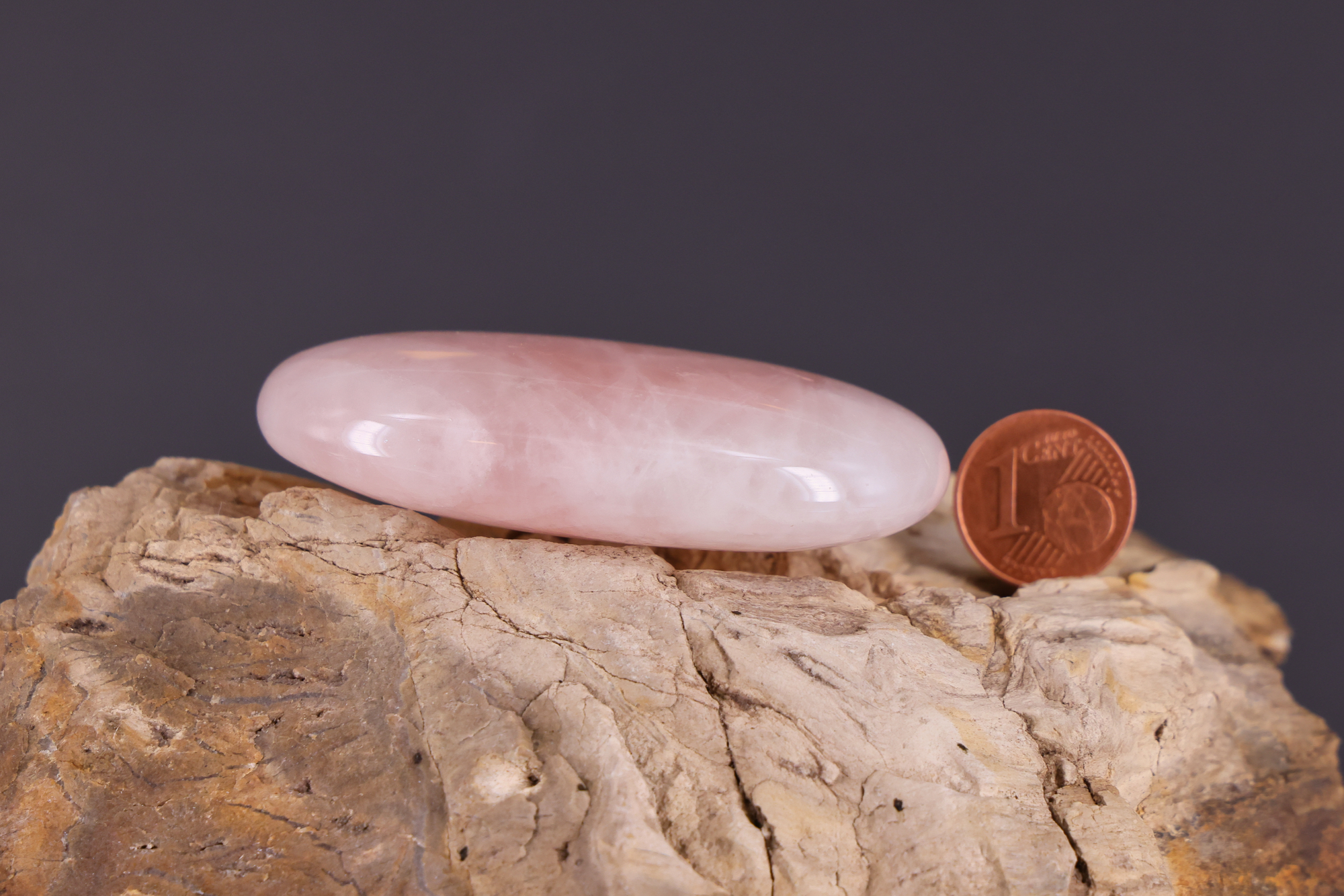 Glatter Rosenquarz Handschmeichler