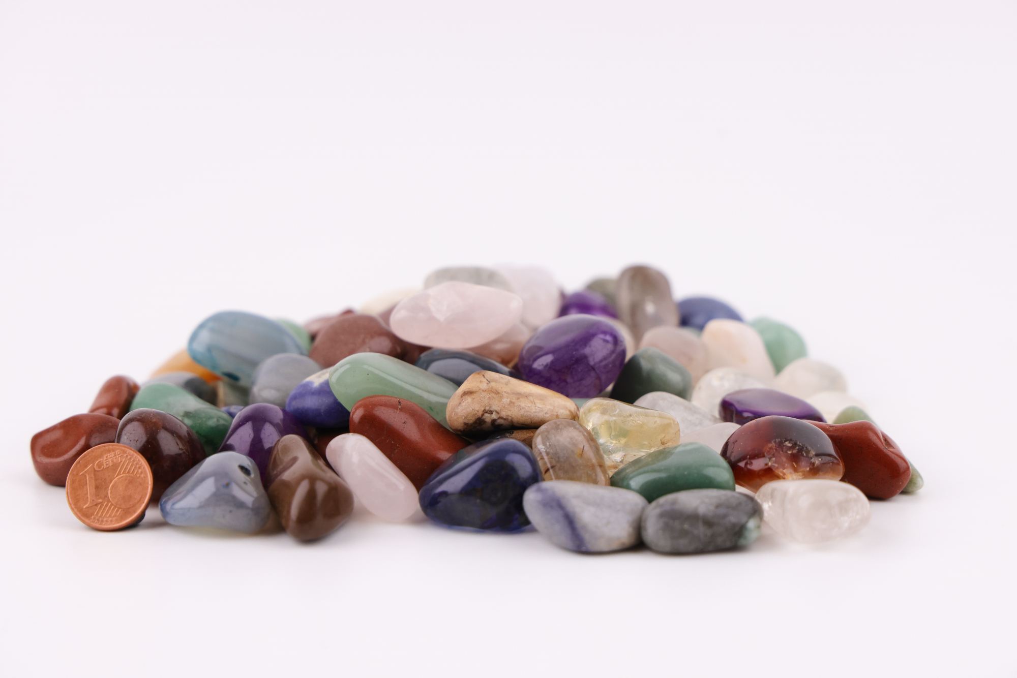 500 g Trommelsteine – Bunter Mix (Medium 2–3 cm)